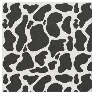 Black and White Highland Cow Fabric