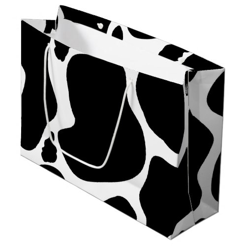 Simple Black white Cow Spots Animal Large Gift Bag