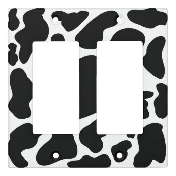 Simple Black White Cow Spots Animal Light Switch Cover by Trendy_arT at Zazzle