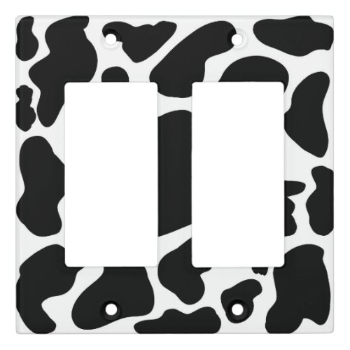 Simple Black white Cow Spots Animal Light Switch Cover