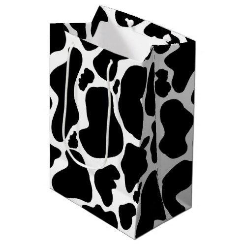 Simple Black white Cow Spots Animal Medium Gift Bag