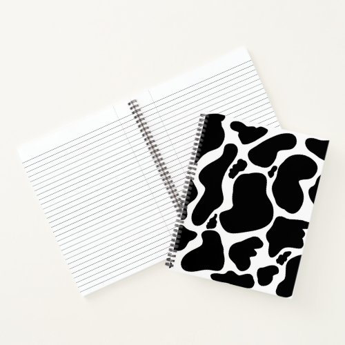 Simple Black white Cow Spots Animal Notebook