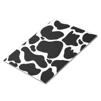 Simple Black White Cow Spots Animal Notepad by Trendy_arT at Zazzle