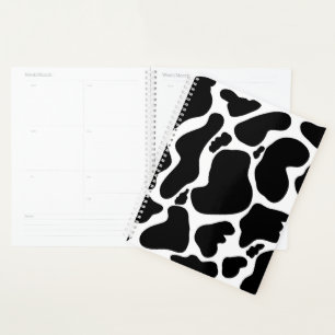 Simple Black white Cow Spots Animal Planner