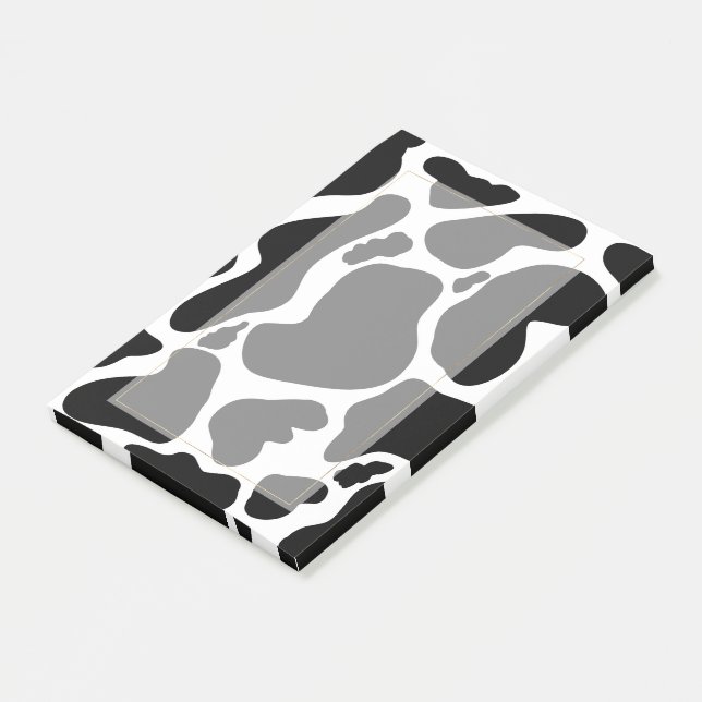 Simple Black white Cow Spots Animal Post-it Notes (Angled)