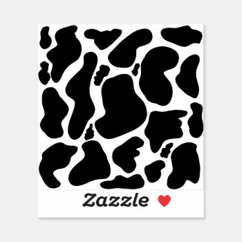 Simple Black White Cow Spots Animal Sticker by Trendy_arT at Zazzle