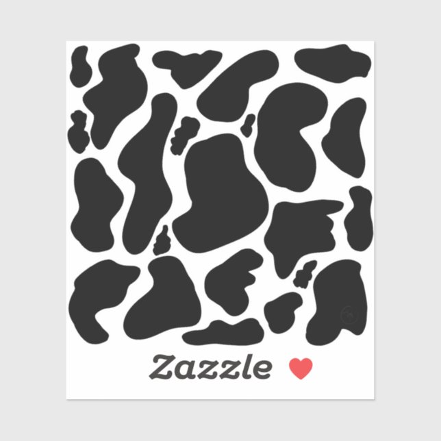 Simple Black white Cow Spots Animal Sticker (Sheet)