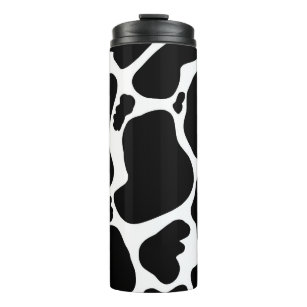 Black/White Cow Print Stainless Steel Tumbler