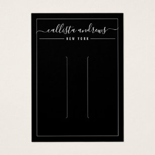 Simple Black White Cursive Hair Clip Display Card