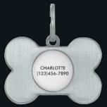 Simple black white custom name contact Info modern Pet ID Tag<br><div class="desc">Customize, personalize black and white dog / cat Name, contact Info simple modern elegant Pet ID tag.
you can customize the front side: with name, phone, address, Pet Insurance ID number, micro-chipped or any important information about your pet.</div>