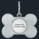 Simple black white custom name contact Info modern Pet ID Tag<br><div class="desc">Customize,  personalize black and white dog  / cat Name,  contact Info simple modern elegant Pet ID tag.
you can customize the front side: with name,  phone,  address,  Pet Insurance ID number,  micro-chipped or any important information about your pet.</div>