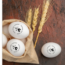 Date & Farm Name Personalized Chicken Egg Stamp | Zazzle