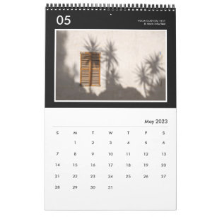 Simple Black & White Custom Photo 2023 Calendar