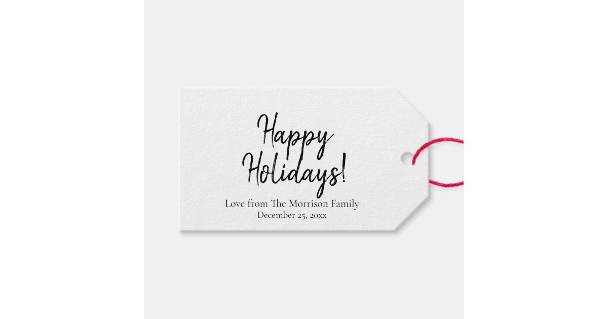 Custom Merry Christmas tree gift tags with string
