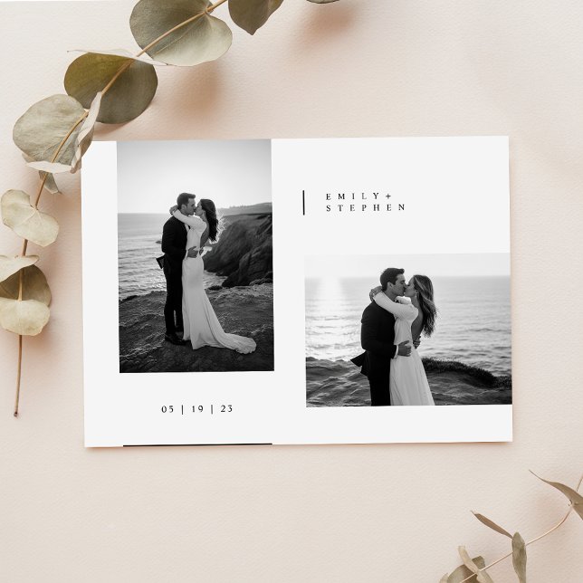 Simple Black & White Elegant Minimal Wedding Photo Invitation (Creator Uploaded)