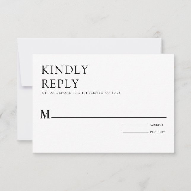 Simple Black & White Elegant Minimalist Invitation (Front)