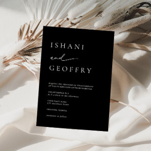Simple Black & White Elegant Minimalist Wedding Invitation