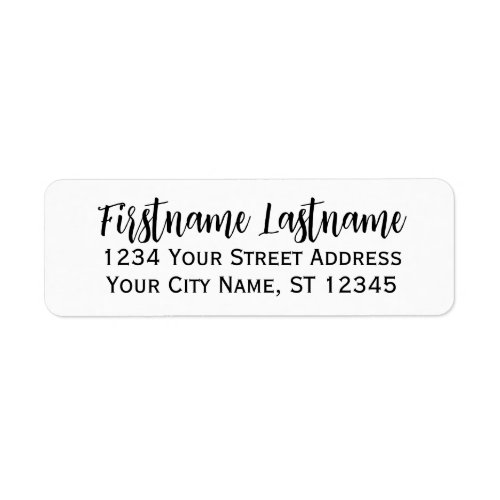 Simple Black White Elegant Script _ Return Address Label