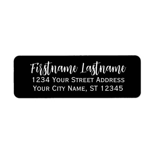 Simple Black White Elegant Script _ Return Address Label