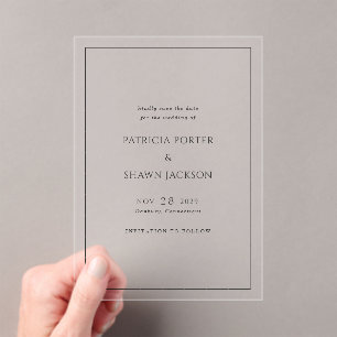 Simple Black White Elegant Wedding Save the Date