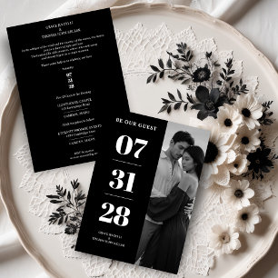 Simple Black & White Enchanting & Delicate Minimal Invitation