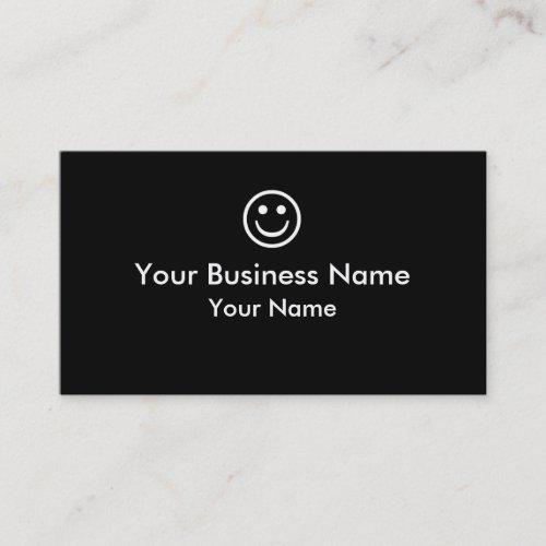Simple black white smiley face business cards