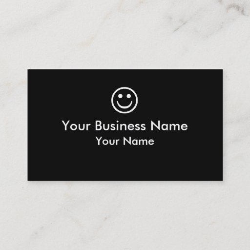 Customizable Simple black white smiley face business cards
