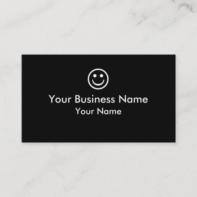 Simple black white face business cards (Front)