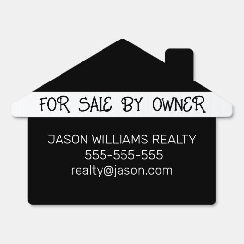 SIMPLE BLACK WHITE FOR SALE BY OWNER REAL ESTATE SIGN