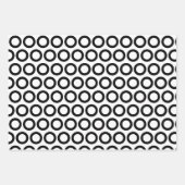 Simple Black White Geometric Patterns Wrapping Paper Sheets (Front 2)