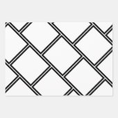 Simple Black White Geometric Patterns Wrapping Paper Sheets (Front)