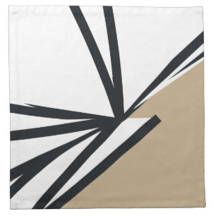 Simple Black White Gold Abstract  Cloth Napkin