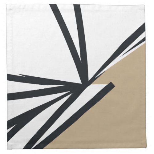 Simple Black White Gold Abstract  Cloth Napkin