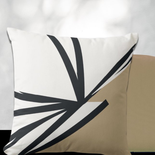 Simple Black White Gold Abstract Throw Pillow (Creator Uploaded)