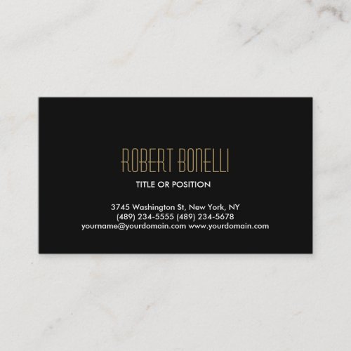 Simple Black White Gold Business Card