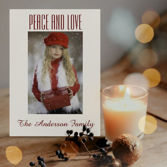 Simple Black White Gold Photo Christmas Holiday Card (Creator Uploaded)