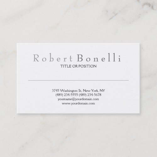 Simple Black White Grey Business Card
