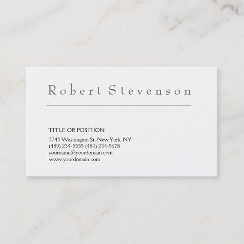 Simple Black White Grey Business Card