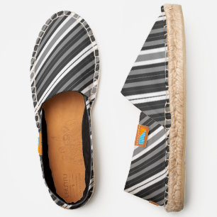 Simple Black White Grey Stripes Elegant Modern Espadrilles
