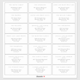 Simple Black & White Guest Address Labels