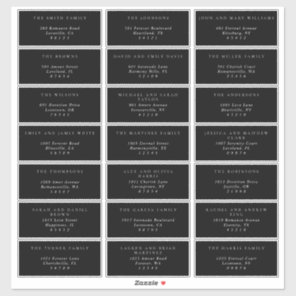 Simple Black & White Guest Address Labels