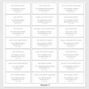 Simple Black & White Guest Address Labels