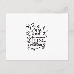 Simple Black & White Hand Drawn Love Quote Postcard