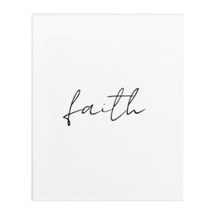 Simple Black White Hand Written Faith Acrylic Print