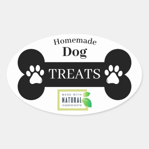 Simple Black  White Homemade Dog Treat Label