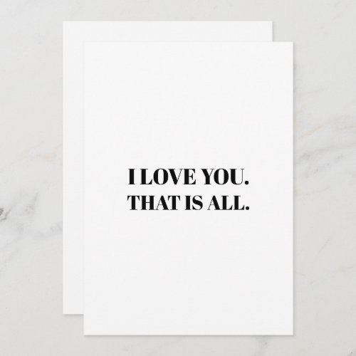 Simple Black White I Love You Valentines Day Holiday Card