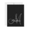 Simple Black, White Initial Wedding Reception Card