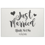 Simple black/white Just Married car sign Fabric