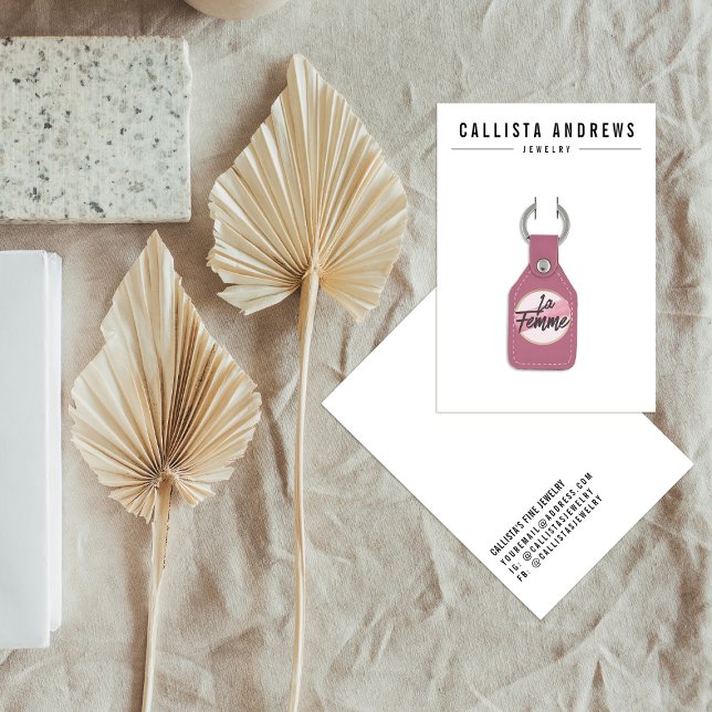 Simple Black White Keychain Display Card (Creator Uploaded)