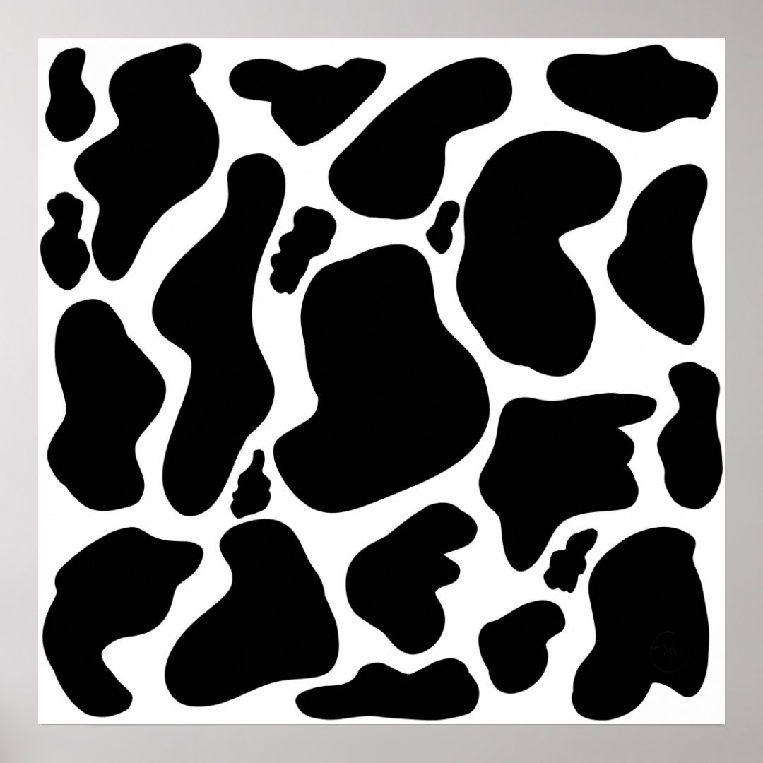 Simple Black & white Large cow spots Animal print | Zazzle